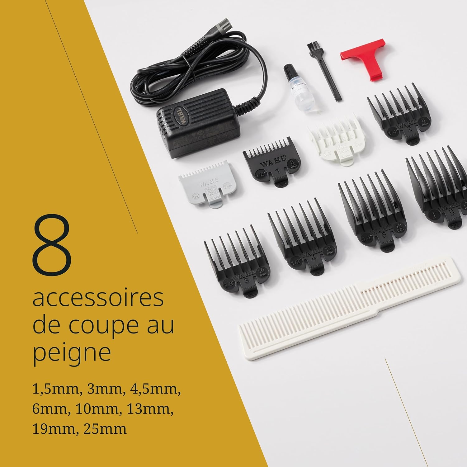 Wahl - Magic Clip Série - tondeuse sans fil, rouge, coupe précise