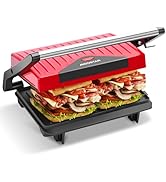 Aigostar Warme 30HHH - Grill multifonction, plancha, presse à paninis, appareil à sandwichs. 750W...