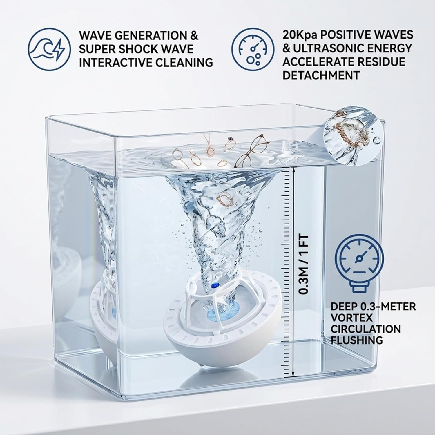 Mini lave-vaisselle compact USB IP67, nettoyage puissant, bleu