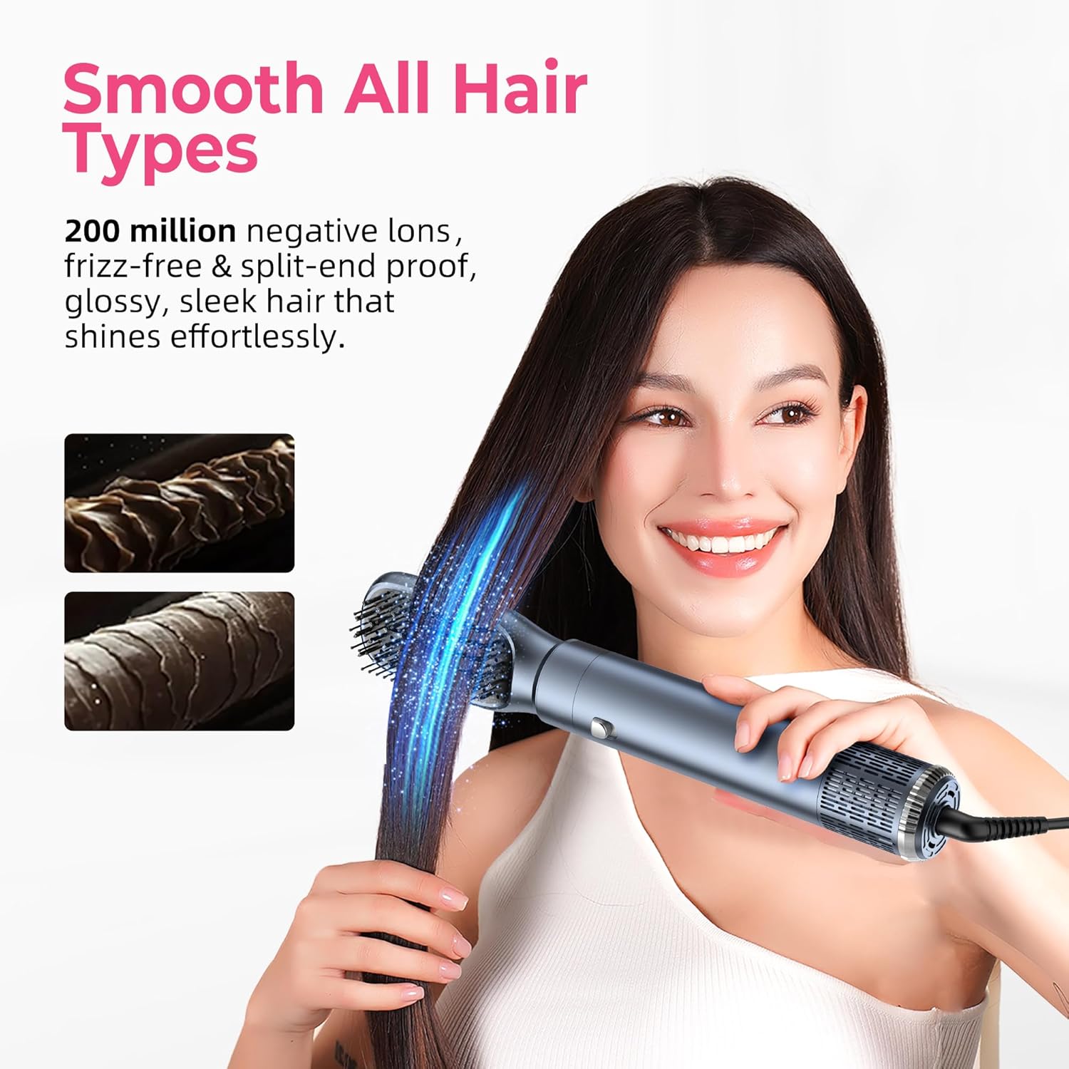 Air Styler Pro - Magic Hair Styler 6 en 1 - 1000W - Brosse soufflante, boucleur, brushing