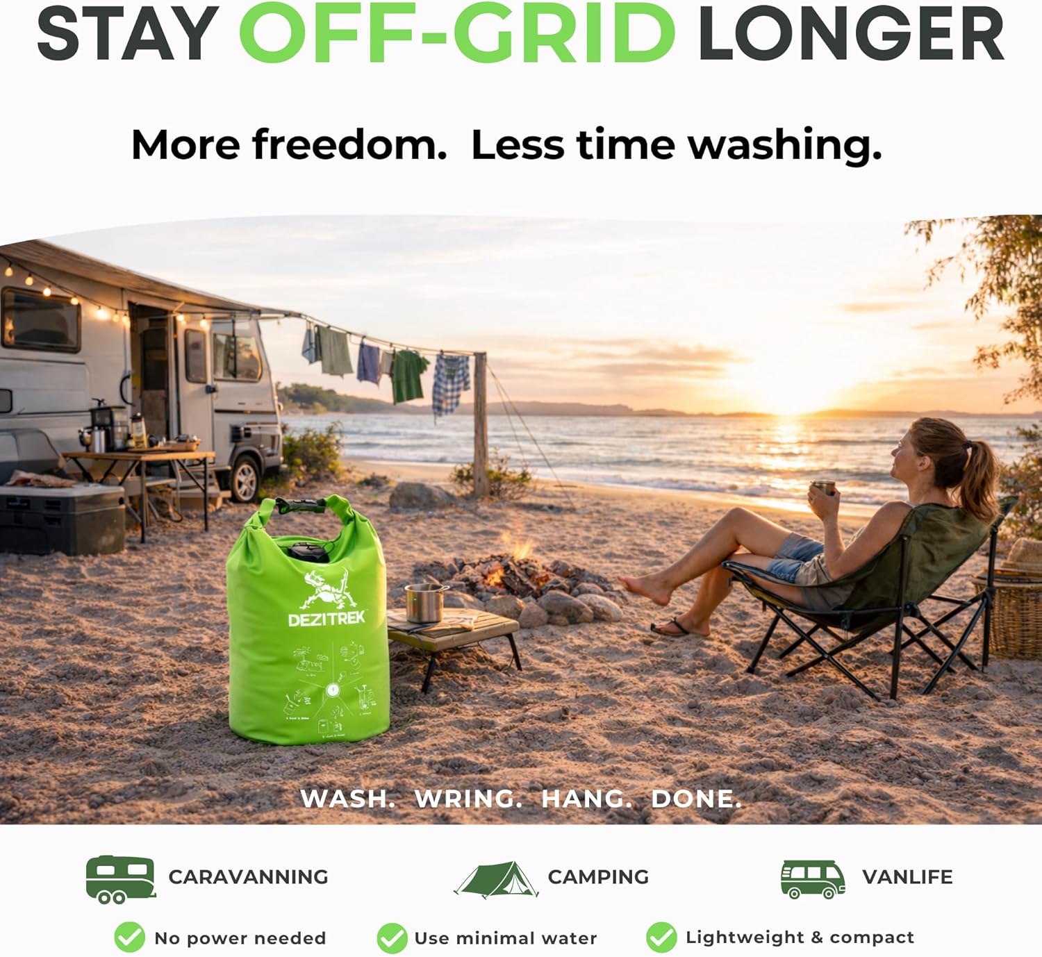 Machine à laver portable – grande capacité, lavage manuel, hors réseau