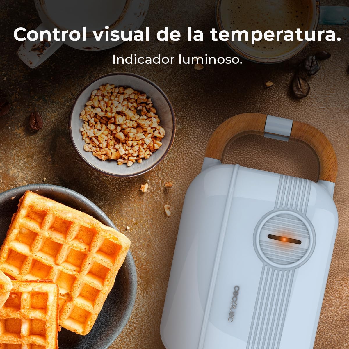 Cecotec - Rock'nToast Retro One - 700W, 3 plaques, revêtement RockStone