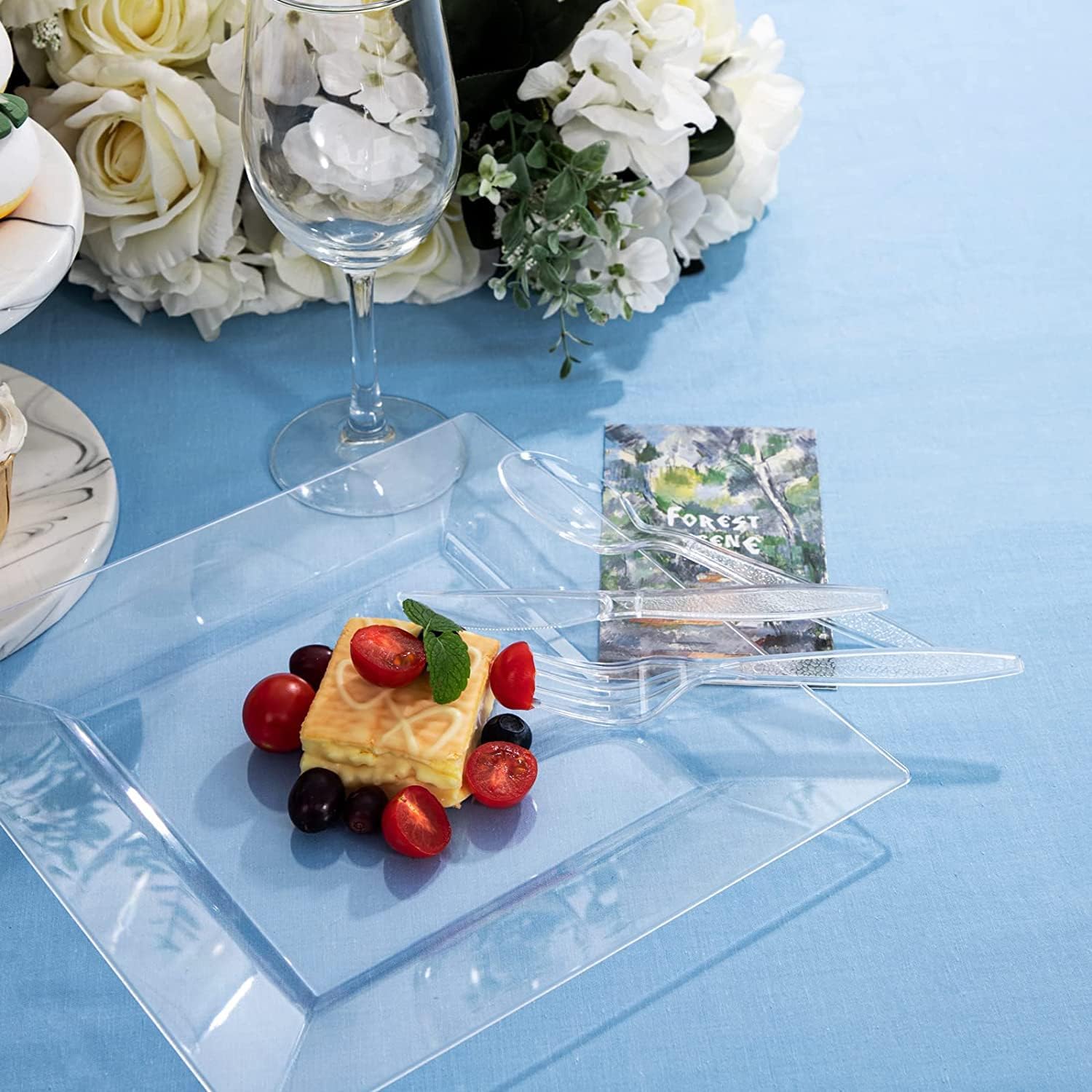 Couverts plastique réutilisables - set 300 pièces - résistants, idéals fête