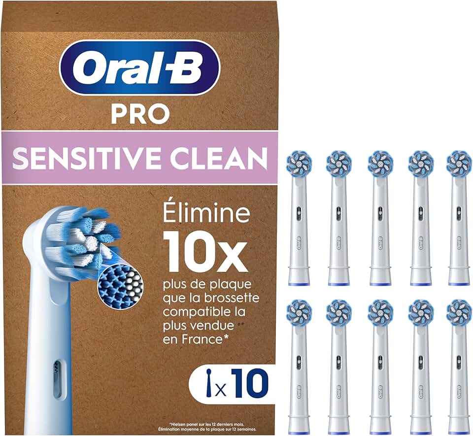 Oral-B - Pro Sensitive Clean - 10 brossettes - brins ultra doux, embouts pour Oral-B Pro