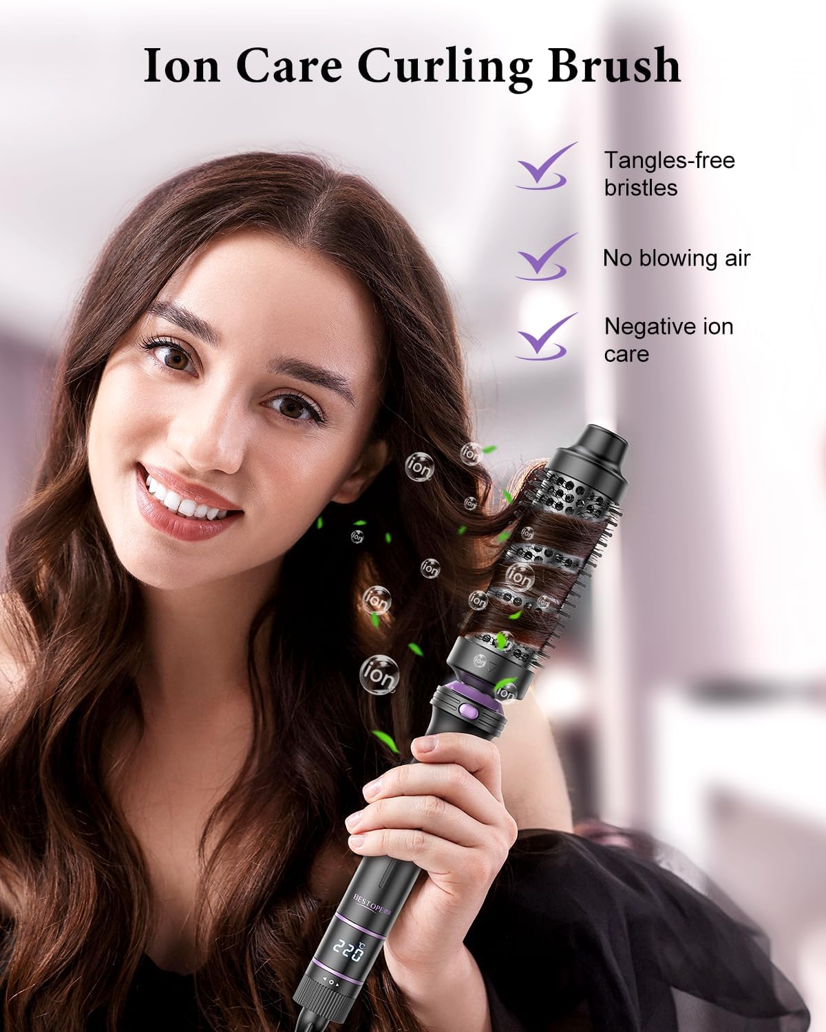 BESTOPE - fer à boucler 5 en 1, 9-25 mm, lisseur, 13 températures