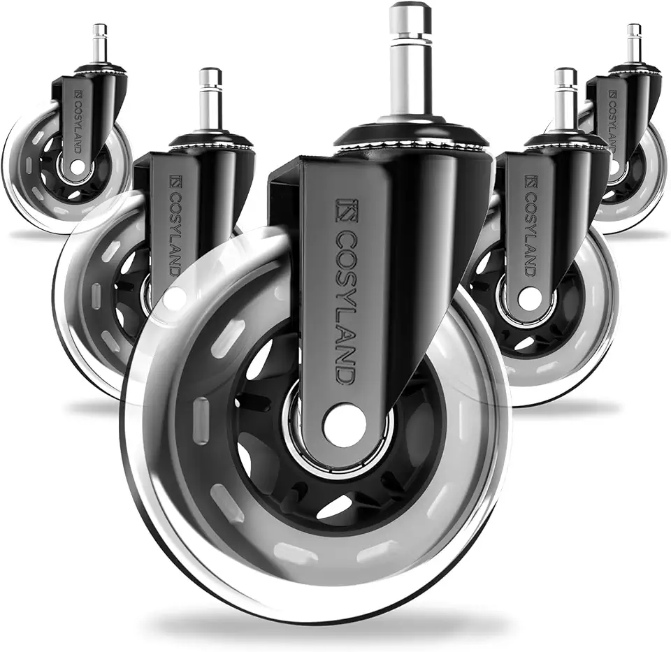 COSYLAND - Roulettes chaise bureau série 5pcs - 11x22mm - silencieuses pivotantes 360°