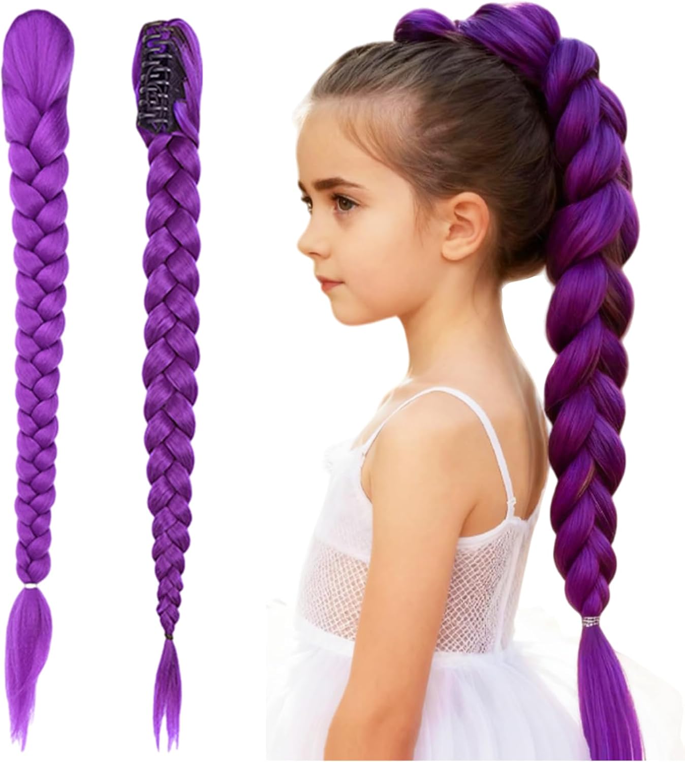 Rajout cheveux tressés - Violet Yaki - longueur variable - fibre synthétique basse température, style africain