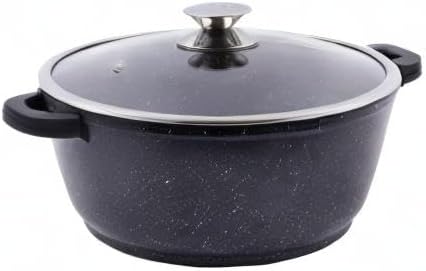 Kamberg - faitout série fonte aluminium 28 cm - revêtement pierre, induction, couvercle verre, sans PFOA - 0008033