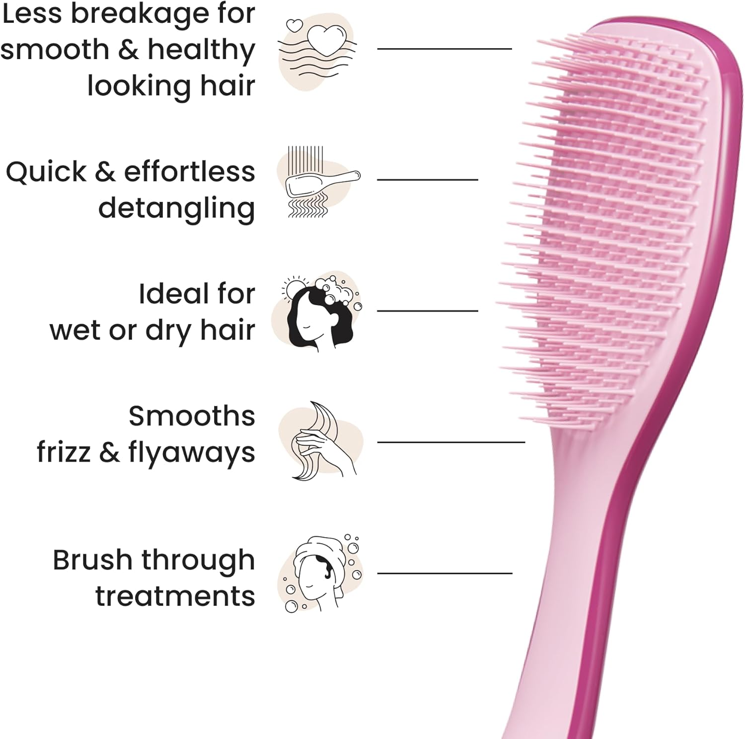Tangle Teezer - Ultimate Detangler - brosse démêlante, picots duo, réduit la casse, tous cheveux