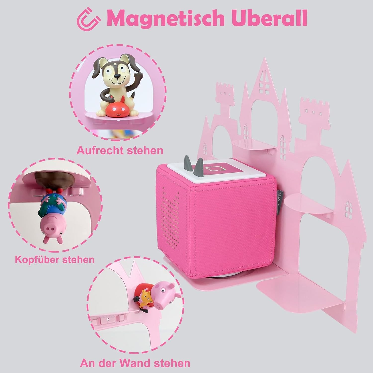Étagère murale magnétique pour Tonies - métal - 15 à 25 figurines - rangement chambre enfant