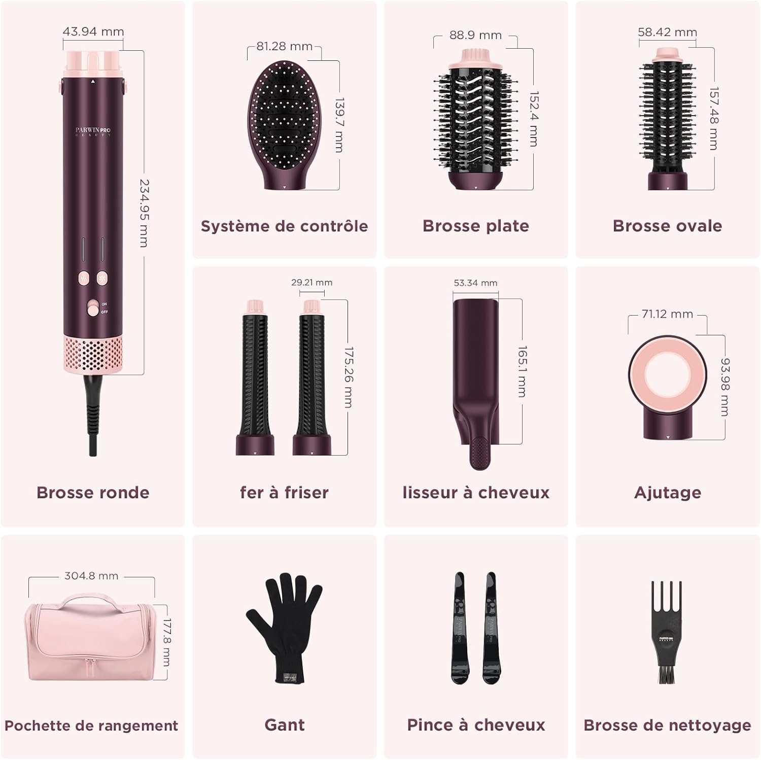 PARWIN PRO BEAUTY - MaxAIR 2.0 - styler 7-en-1, 110,000 RPM, double tension