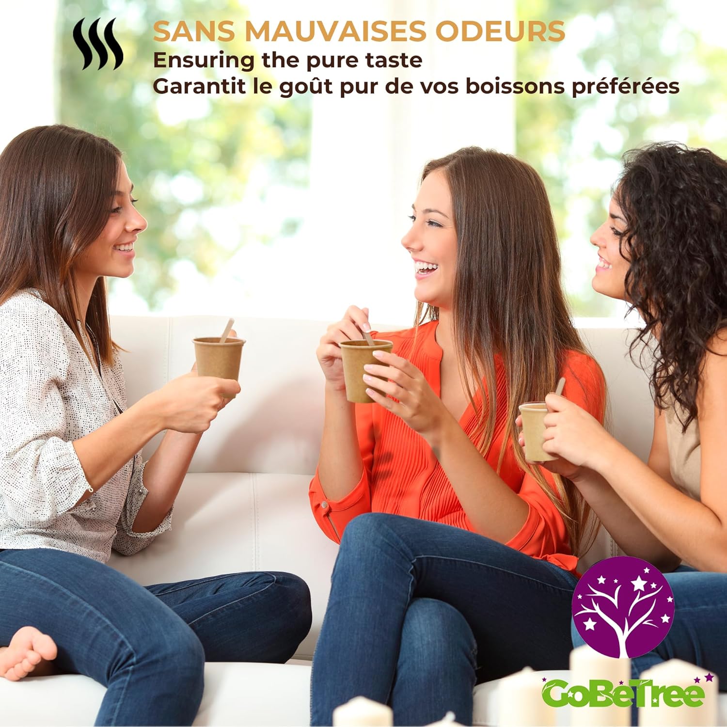 Gobelets jetables carton kraft – 210 ml / 7 oz – résistants, étanches