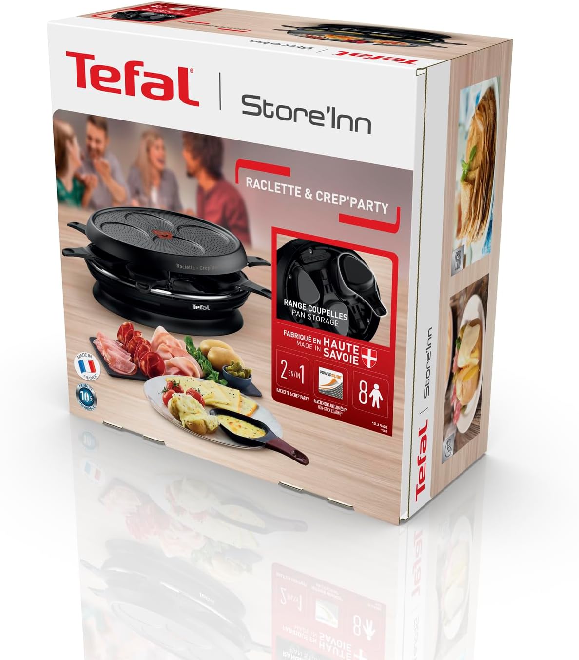 Tefal - raclette Crêp’Party - 1050W, antiadhésif, Thermo-Spot, rangement, RE320812
