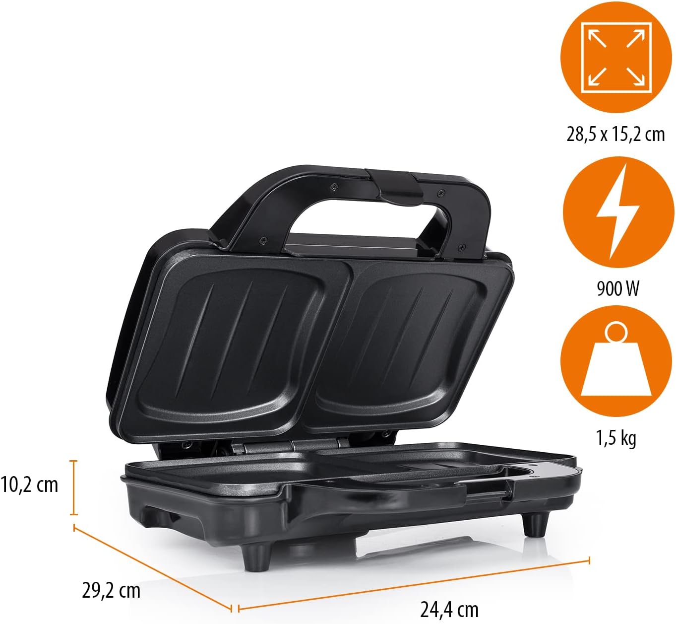 Tristar - croque-monsieur 2 portions, 900W, plaques profondes - SA-3060