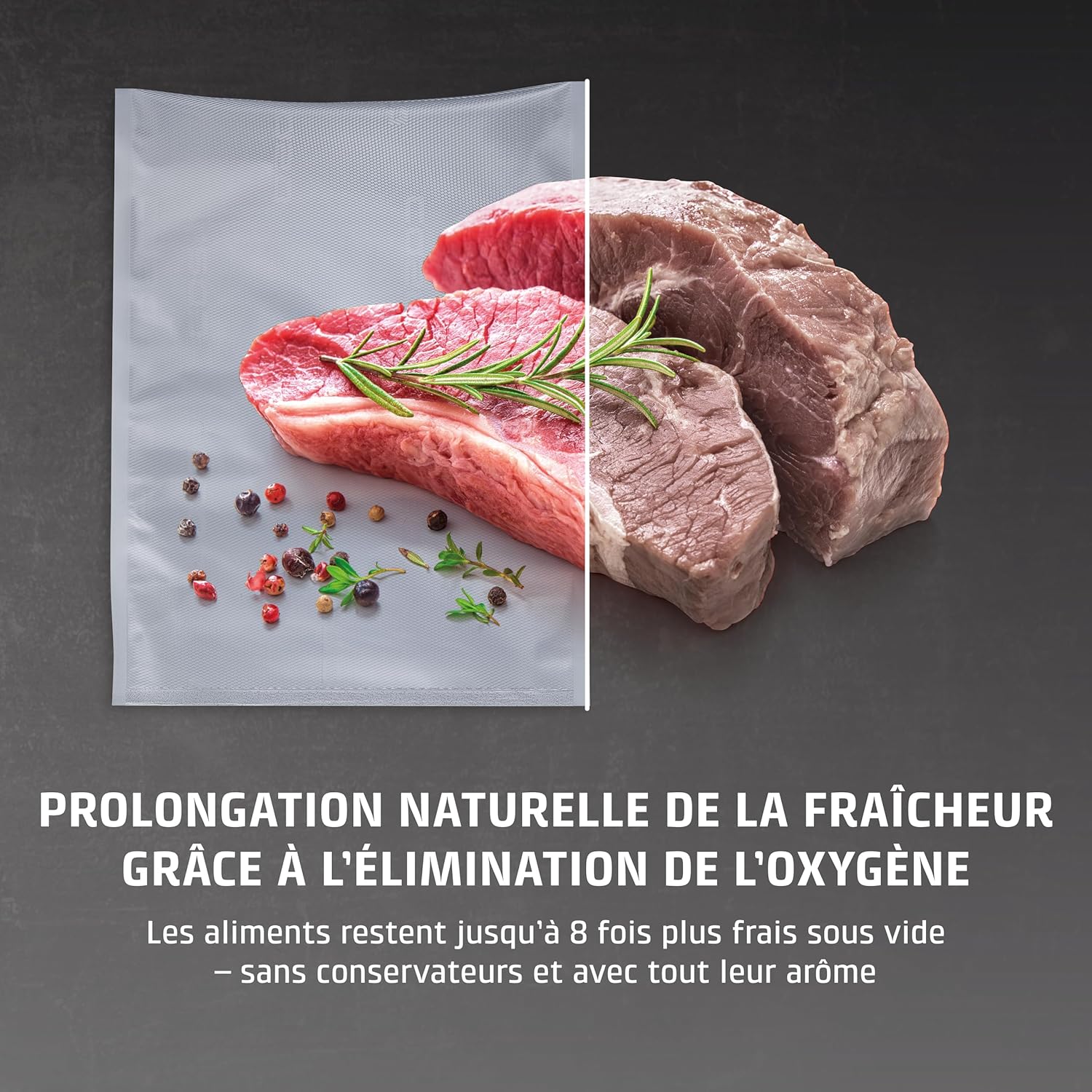 CASO - VC 10 - 30 cm - mise sous vide, argenté, longue conservation