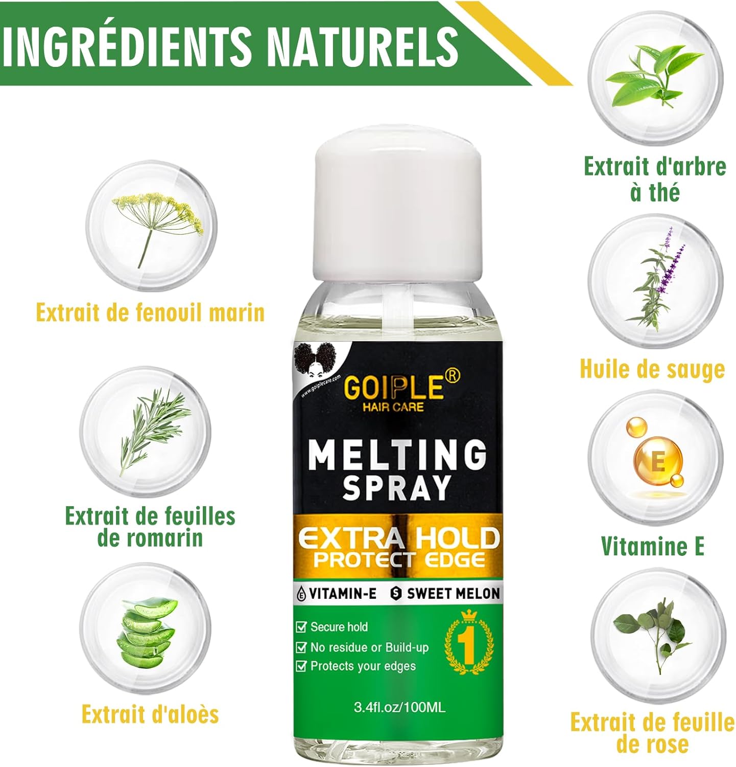 Spray lace melting - fixation sans colle, 3,4 oz - tenue longue durée