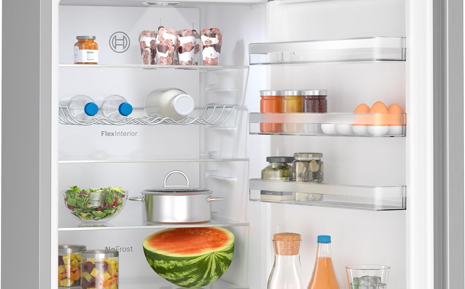 Bosch - combiné Série 4 inox, 363L, 203x60cm, KGN39VLCT