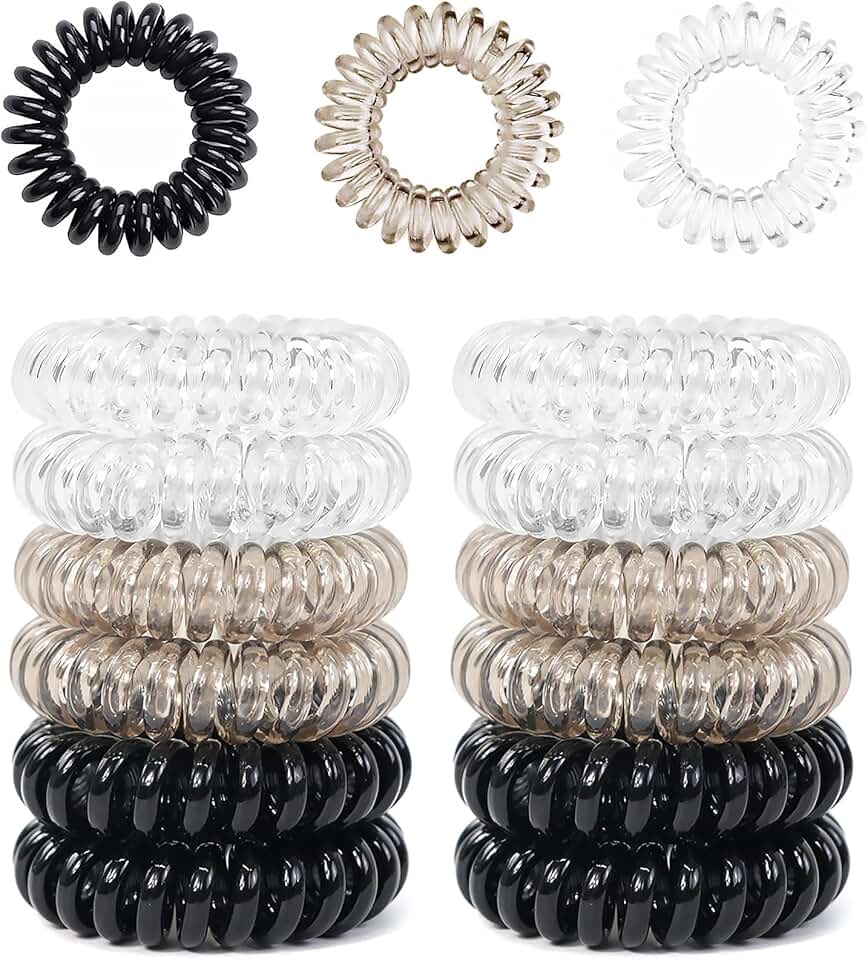 Élastiques cheveux - lot de 12 spirales - accessoires femme, fille