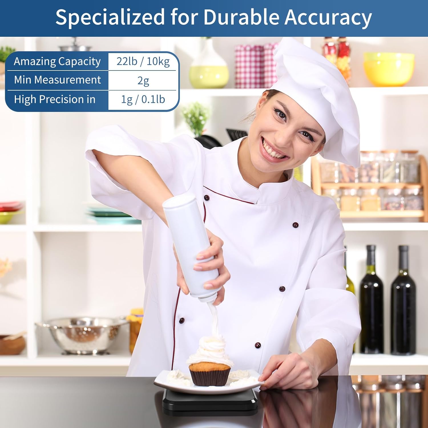 Vitafit - Balance numérique 10kg - inox - tare, 6 unités, pro