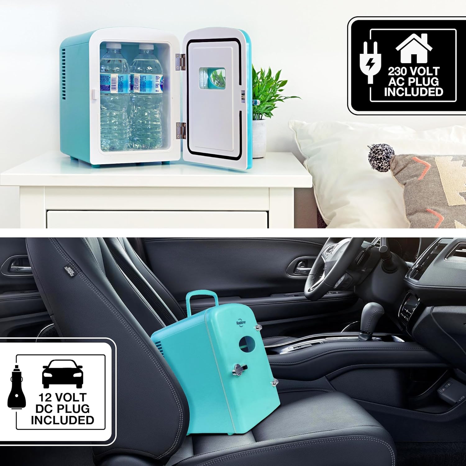 Koolatron - mini frigo rétro 4L - portable, boissons/cosmétiques, vert