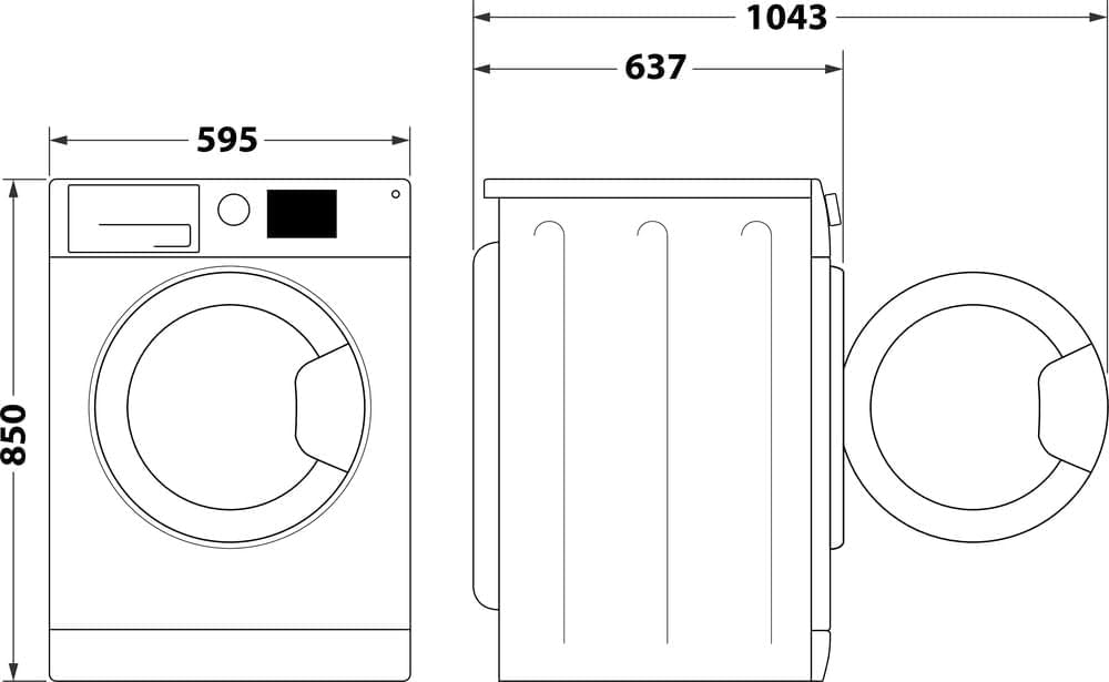 Hotpoint - Lave-linge série 8kg, 1400trs, écran digital, 85x59,5x60,5cm - NS8489WKFR