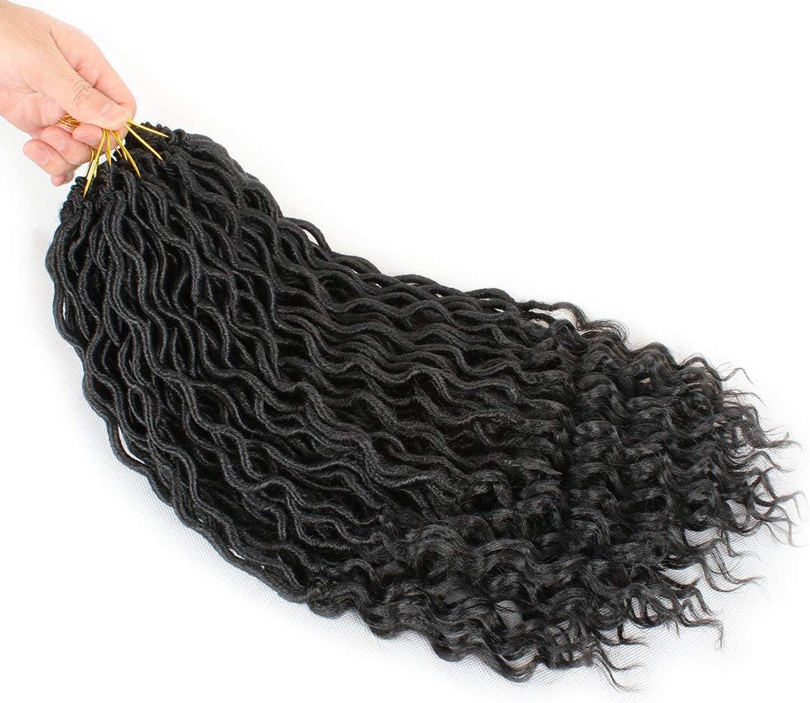 Xtrend - Déese Faux Locs 18 pouces - 6pcs, bouclés, 24 mèches, 1B#