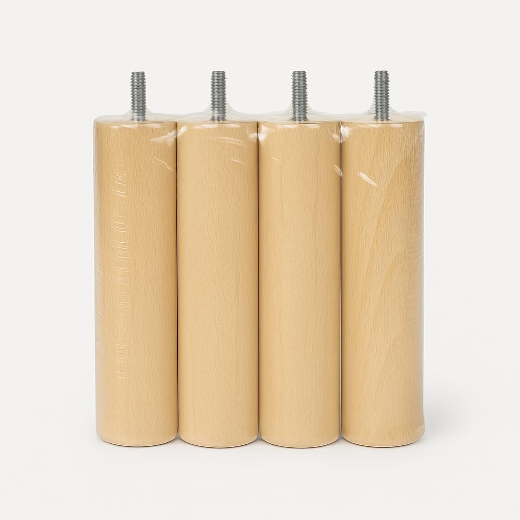 La Fabrique de Pieds - Cylindres bois verni clair - 25x6x6cm - lot de 4 - AM20170003