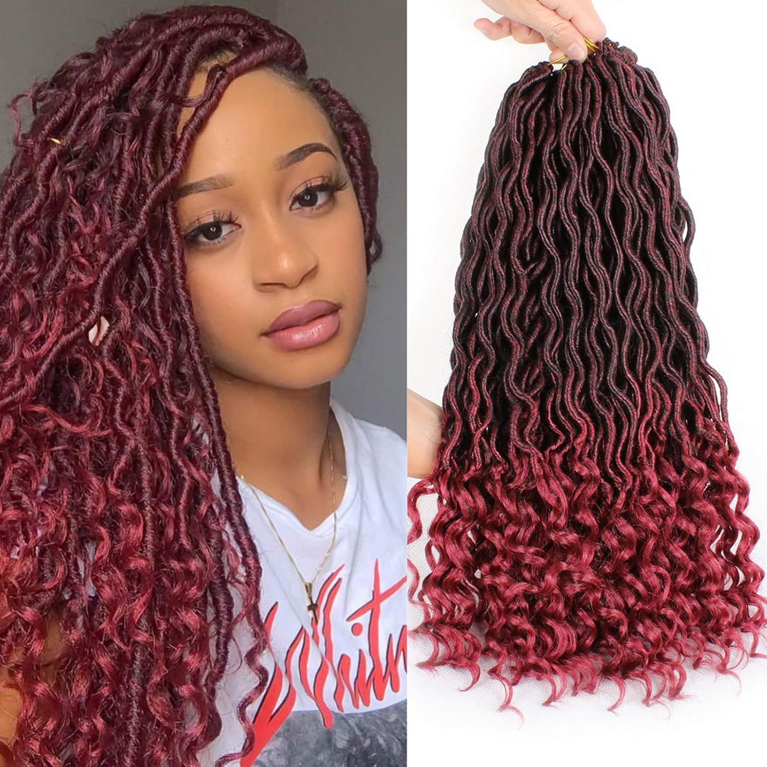 Xtrend - Faux Locs Twist Crochet 18 pouces - 6 packs, 20 mèches, bouclées, synthétiques - TBUG