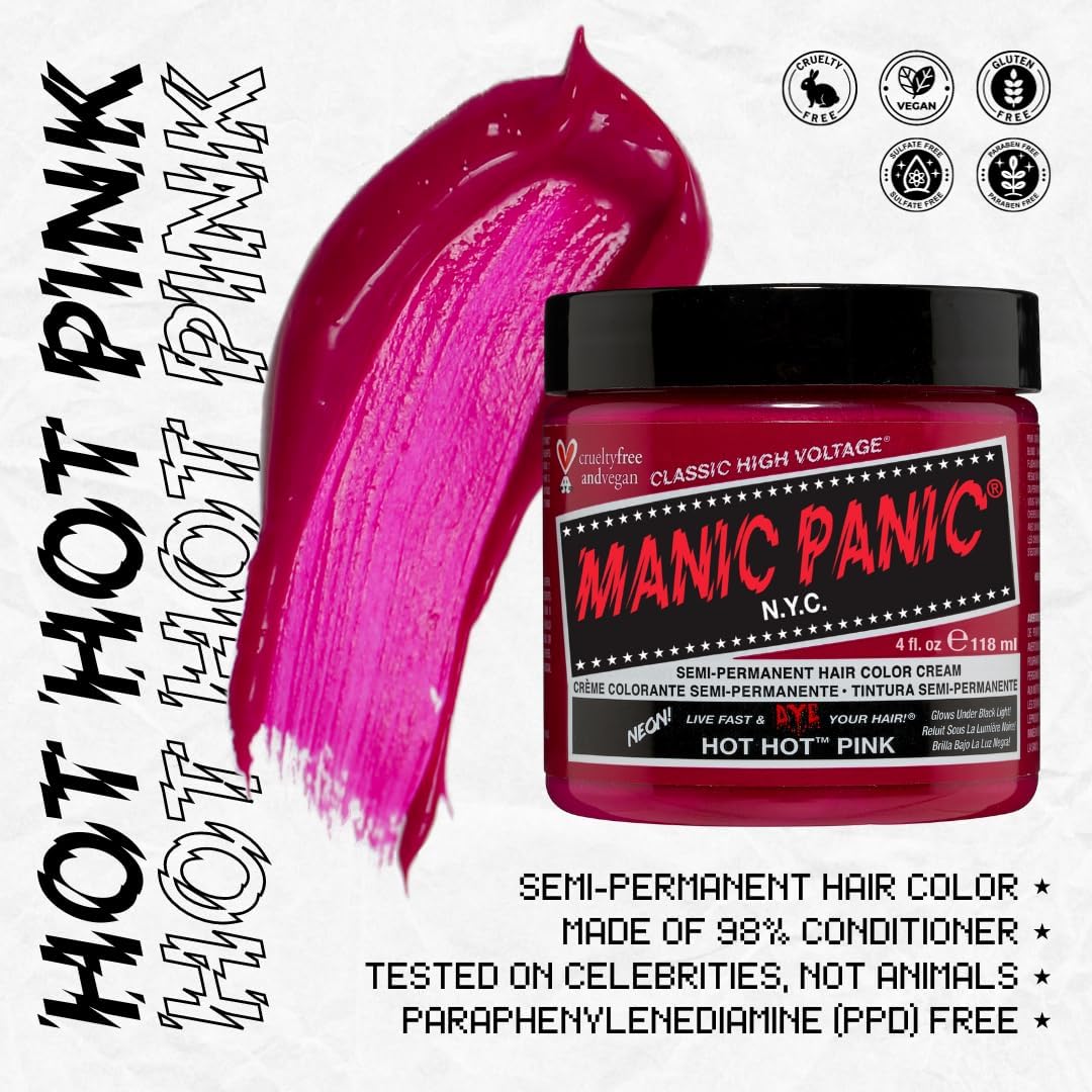 Manic Panic - Hot Hot Pink Classique - 3x118ml - végan, semi-permanente, sans cruauté