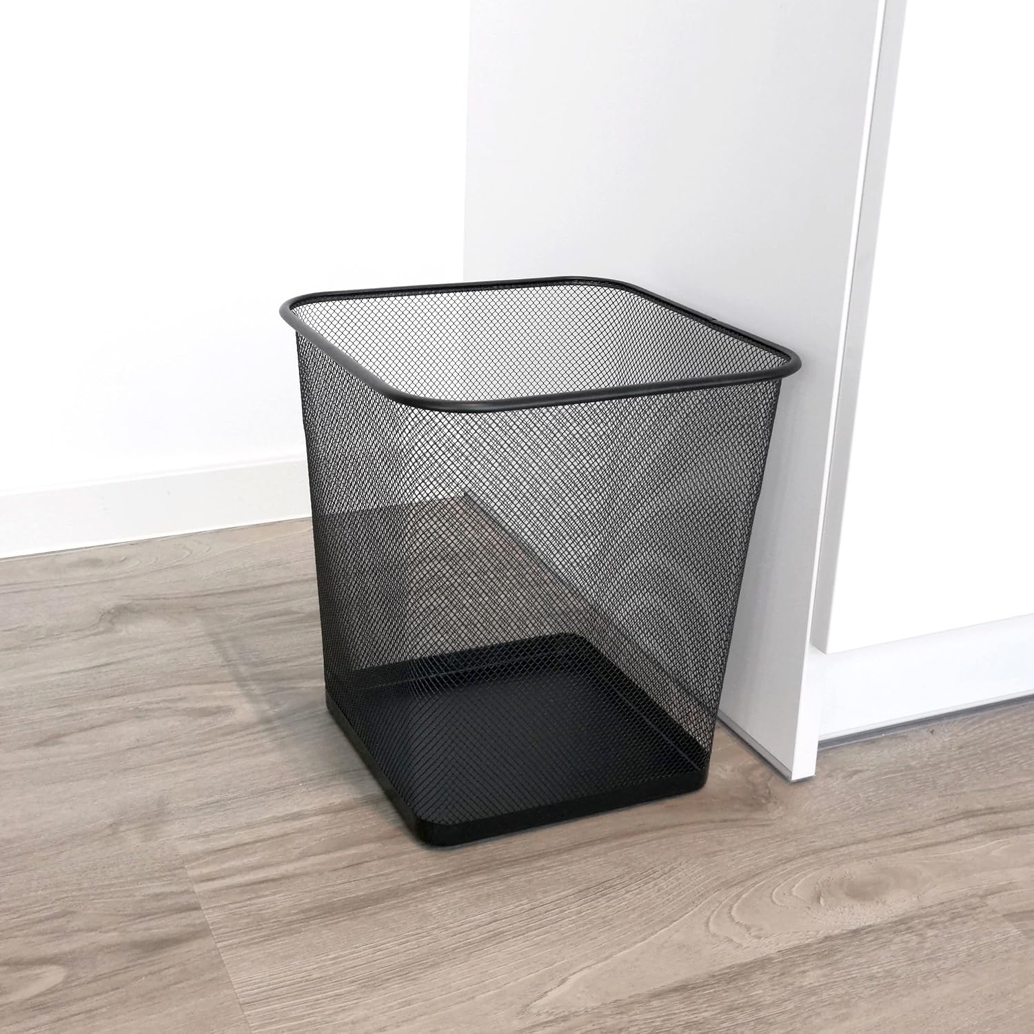 D.RECT - Corbeille Bureau Série 18L - 30x27x33cm - Treillis métal noir