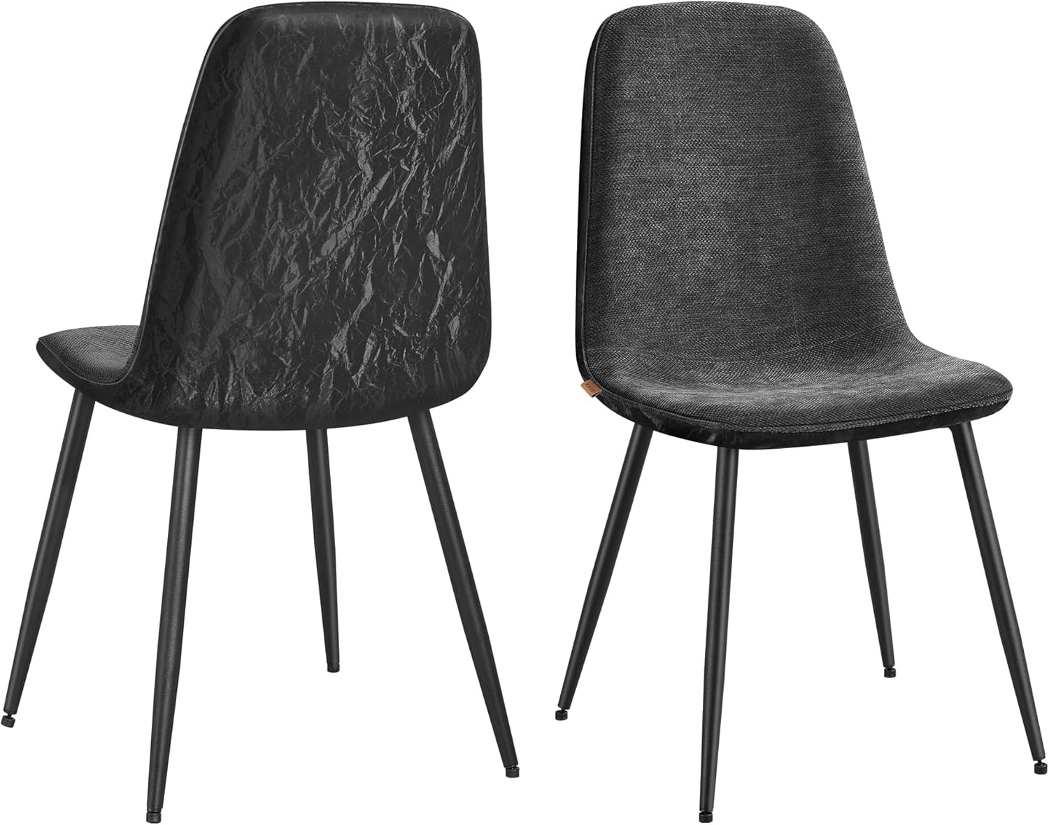 VASAGLE - chaises salle à manger lot de 2, métal, tissu facile à nettoyer, pieds réglables, Gris Ardoise - KDC187G01