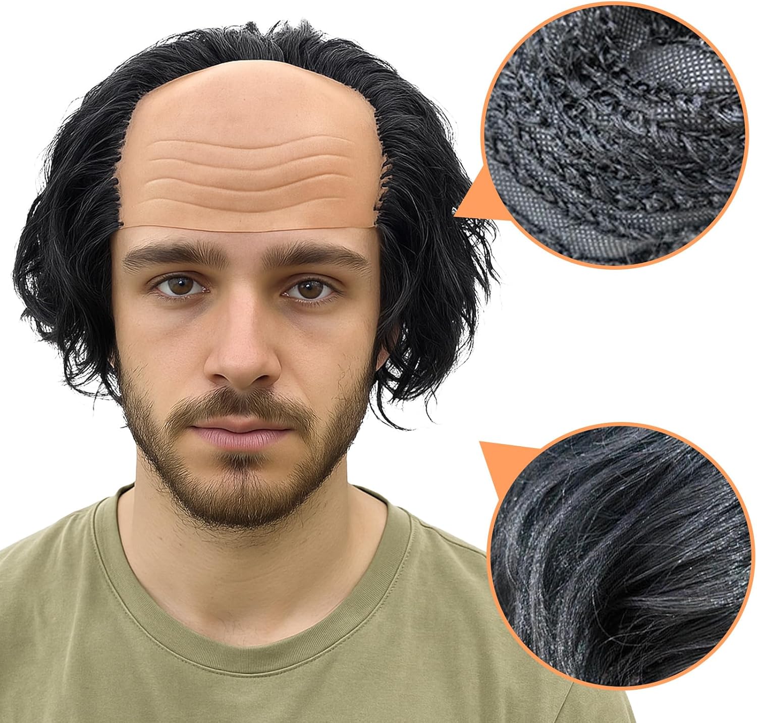 Perruque chauve adulte - accessoire cosplay/halloween - taille unique - idéal médecin, professeur, sorcier - AYNKH