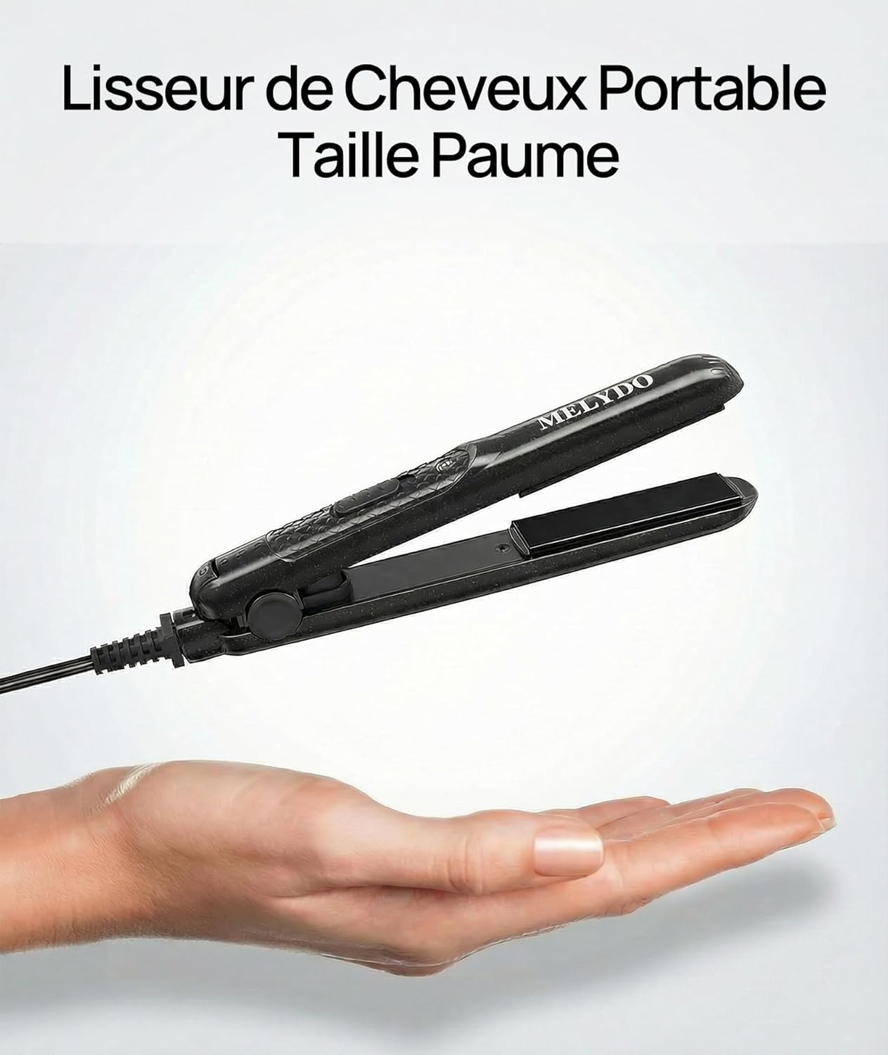 Mini lisseur cheveux courts - portable céramique 210°C, double tension, chauffage rapide