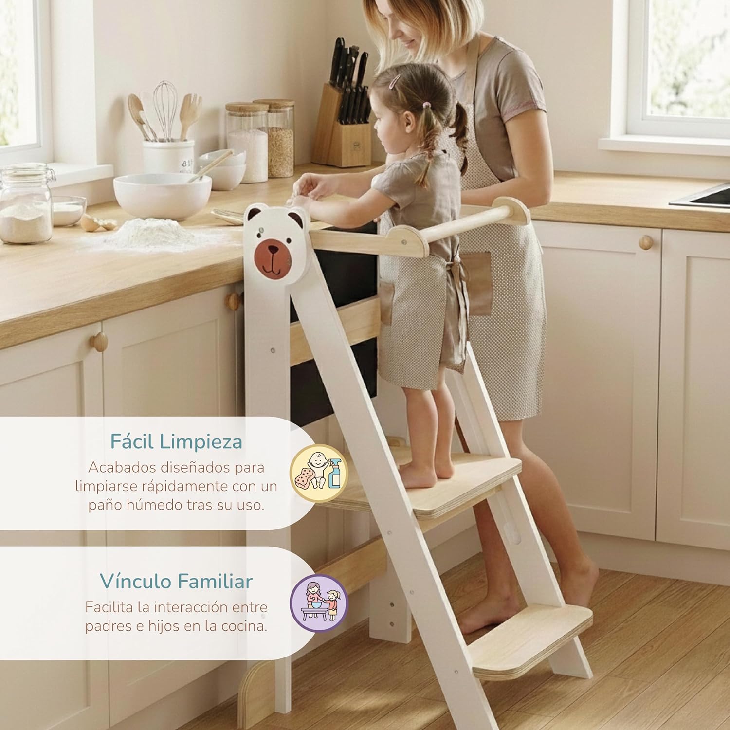 Buddy Baby - tour pliable enfant, cuisine, réglable, 36-60 mois