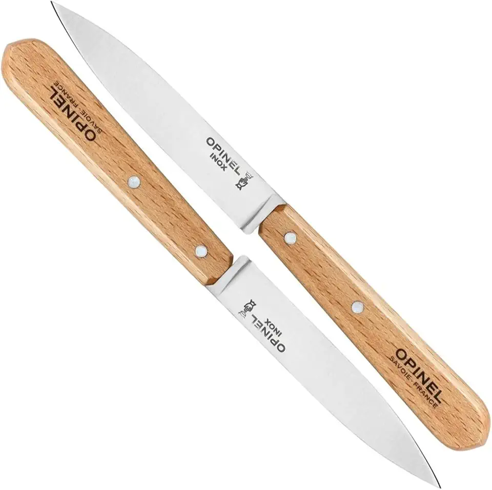 Opinel - set N°112 - 2 couteaux cuisine - lame inox, manche bois