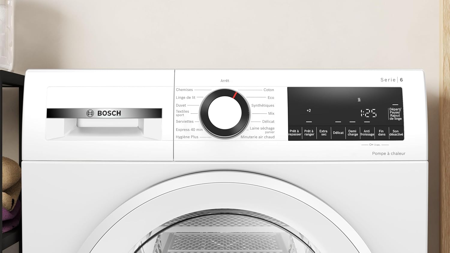 Bosch - Serie 6 - 8 kg, pompe à chaleur, blanc, sèche-linge - WQG133DTFR