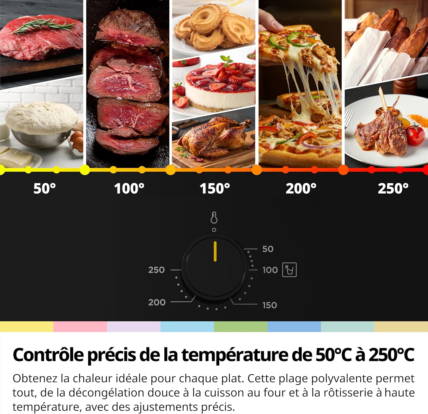 COMFEE - Four Encastrable Multifonction - 60cm - chaleur tournante, affichage digital