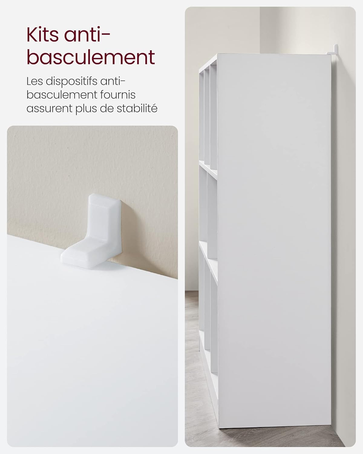 VASAGLE Bibliothèque, étagère, 8 Compartiments Ouverts, Horizontale, latérale ou Gauche, 30 x 97,5 x 100 cm, pour Salon, Bureau, Blanc LBC52WT