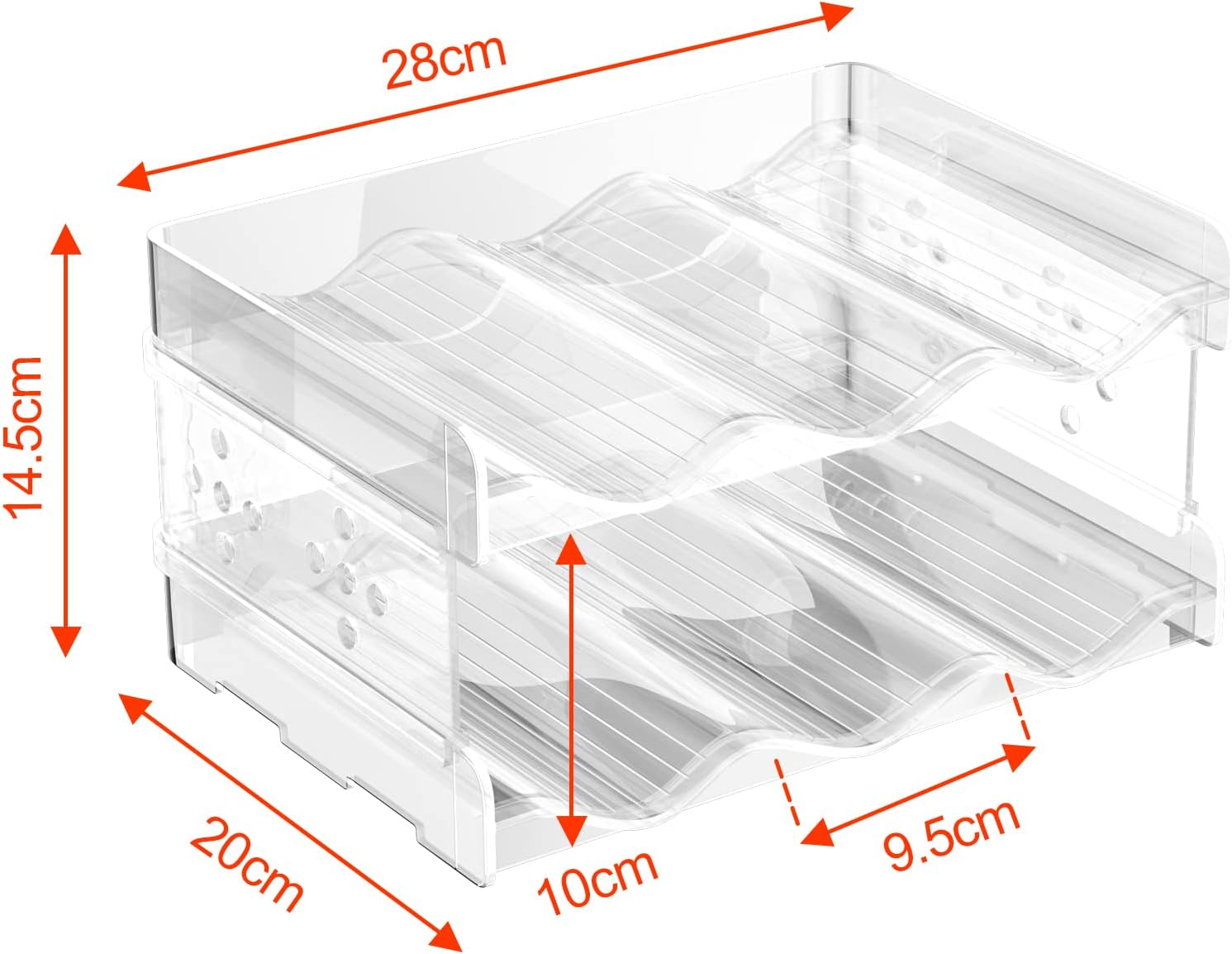 Range bouteilles vin vertical empilable polystyrène, 6 places, 2 pièces