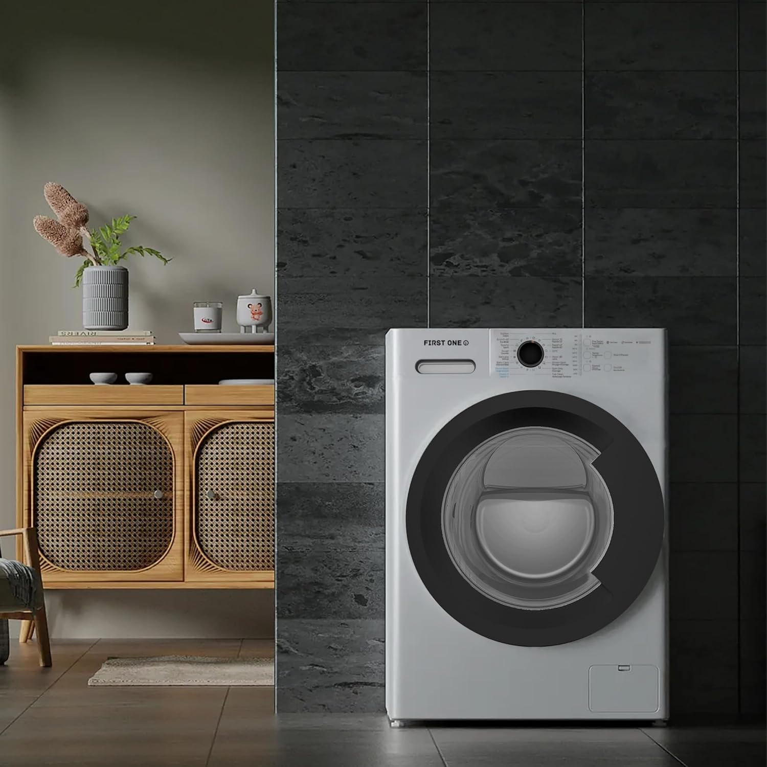 First One – Lave-linge frontal 8kg, 1400tr/min, éco, 16 programmes – FLL81400WH