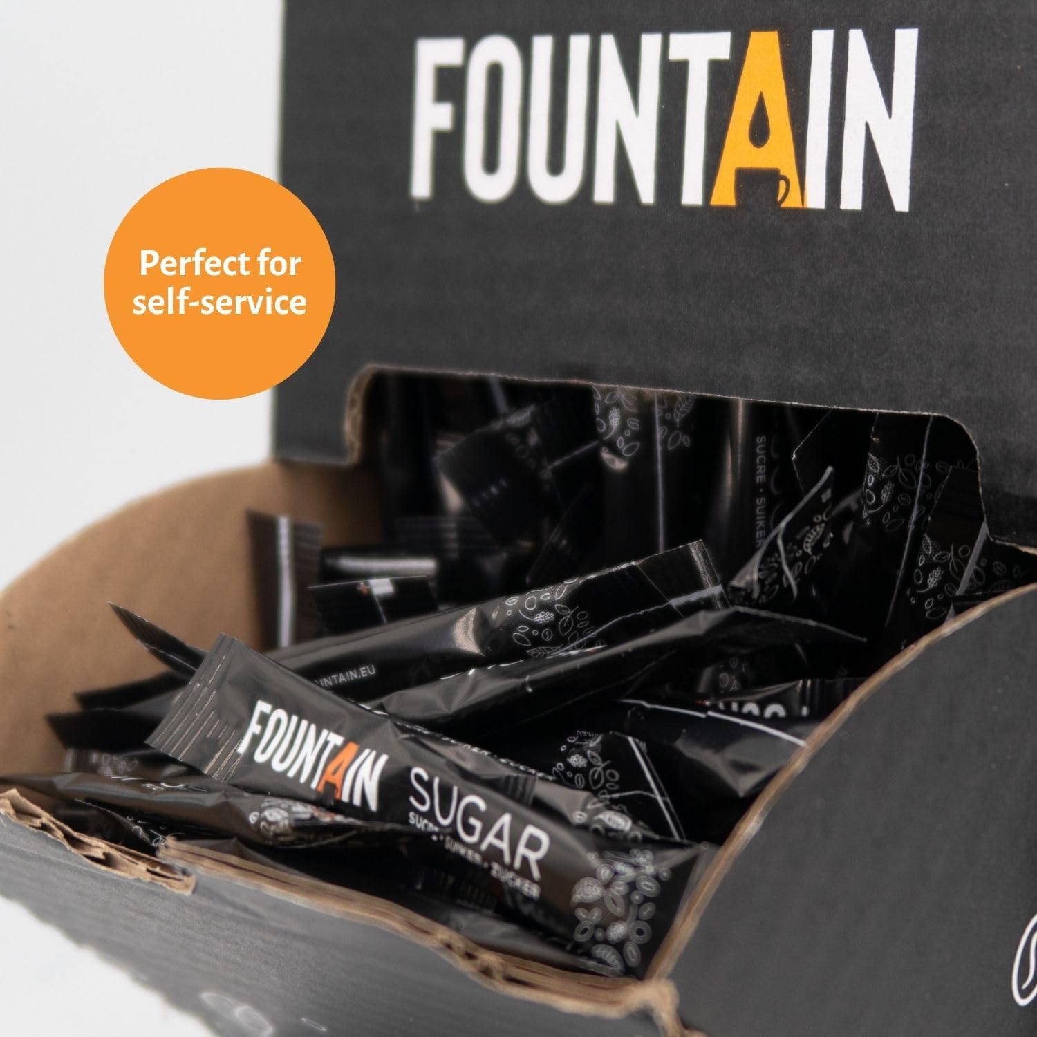Fountain - sucre en dosettes individuelles - 4g x 100 - boîte distributrice