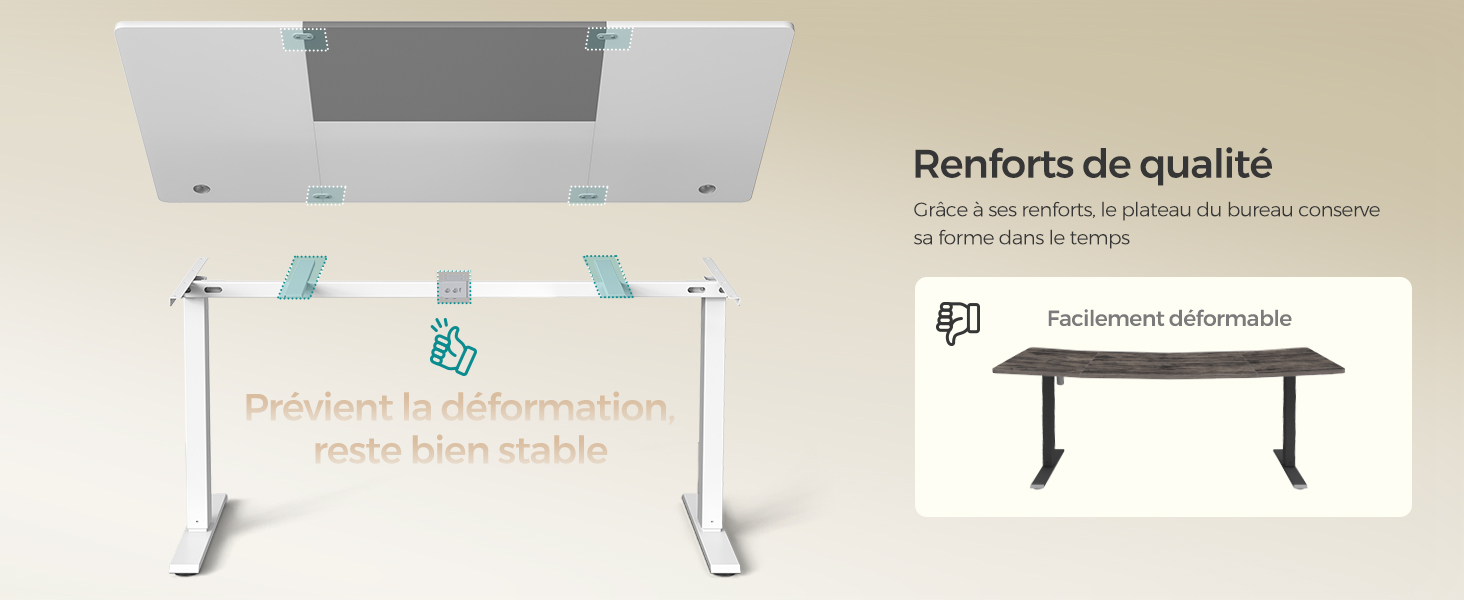 Le texte se lit comme suit : « Renforts de qualité ». Illustrations multiples de type schéma technique montrant des mécanismes de soutien structurel ou de renforcement.