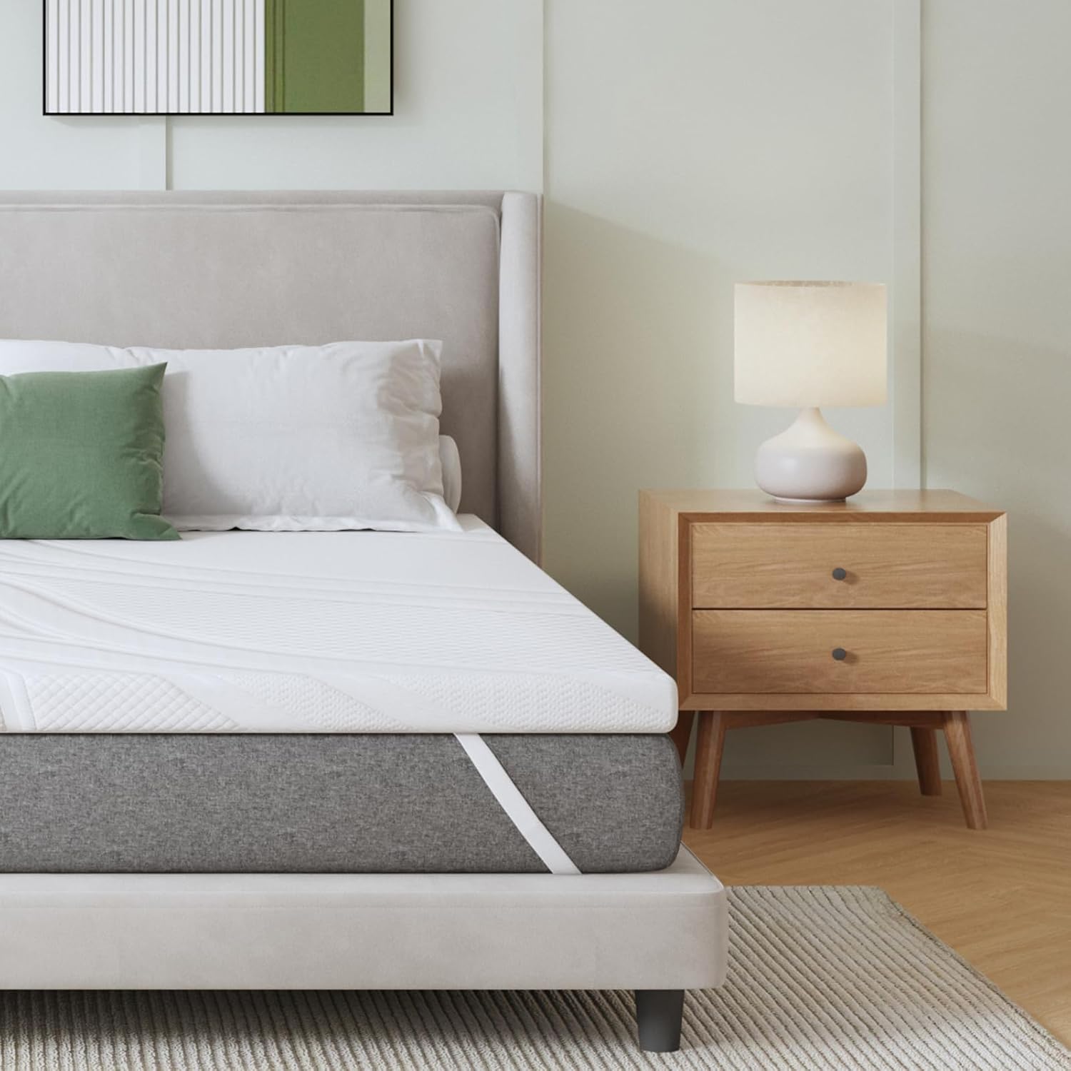 Novilla - Surmatelas série Mousse Gel - 120x190 cm - Mémoire de forme, doux, antidérapant, lavable