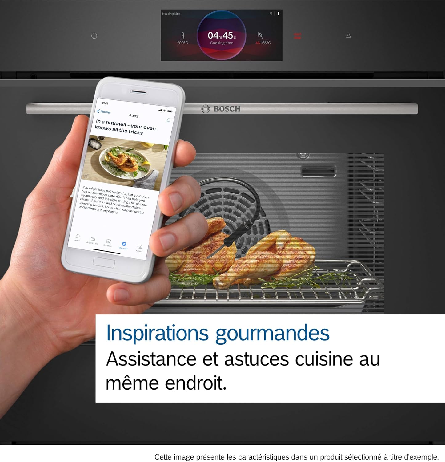 Bosch - Four encastrable Série 8 - noir - multifonction, grande capacité, HRG7764B1