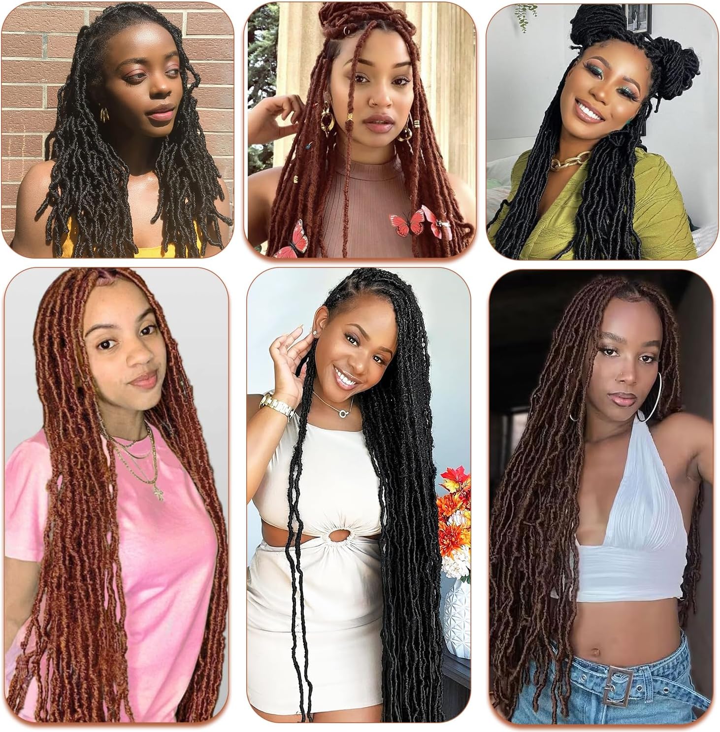 Faux Locks Crochet Braids - 91.5 cm - 8 packs, mèches bouclées pour tresses