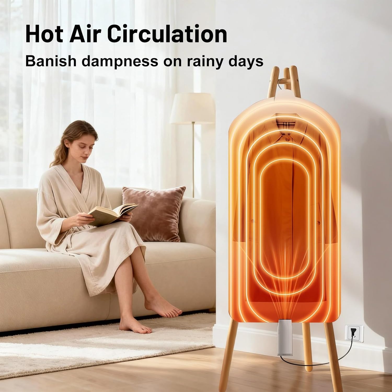 Sèche-linge portable - multifonction, minuterie 1-3h, compact, sèche vêtements et chaussures