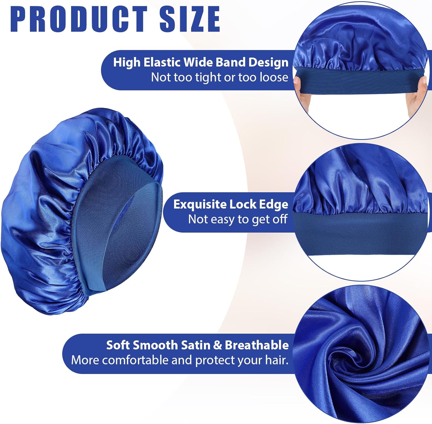 Bonnet Satin Cheveux Nuit - élastique - soin cheveux, protection nocturne