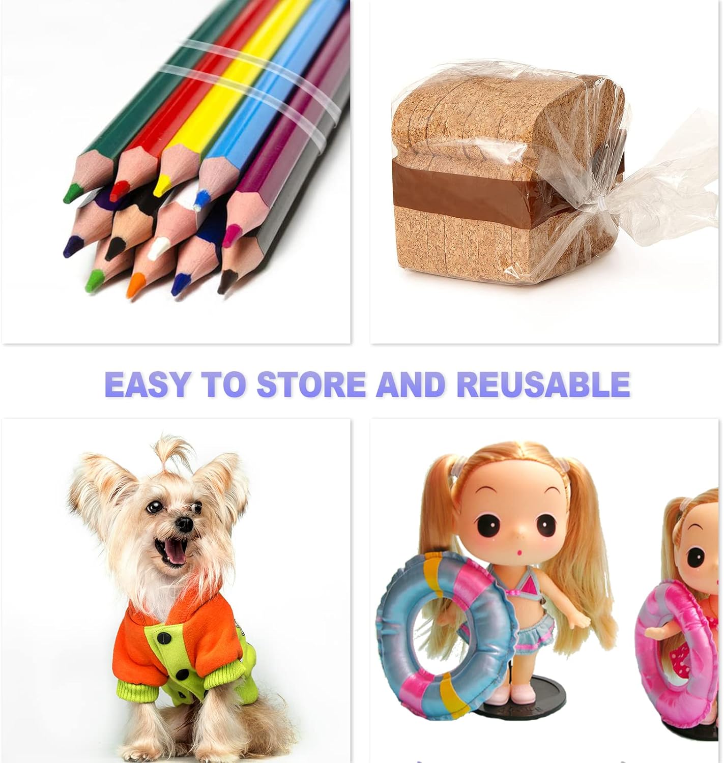 Elastiques à cheveux - 500 pièces - caoutchouc, transparents, enfants