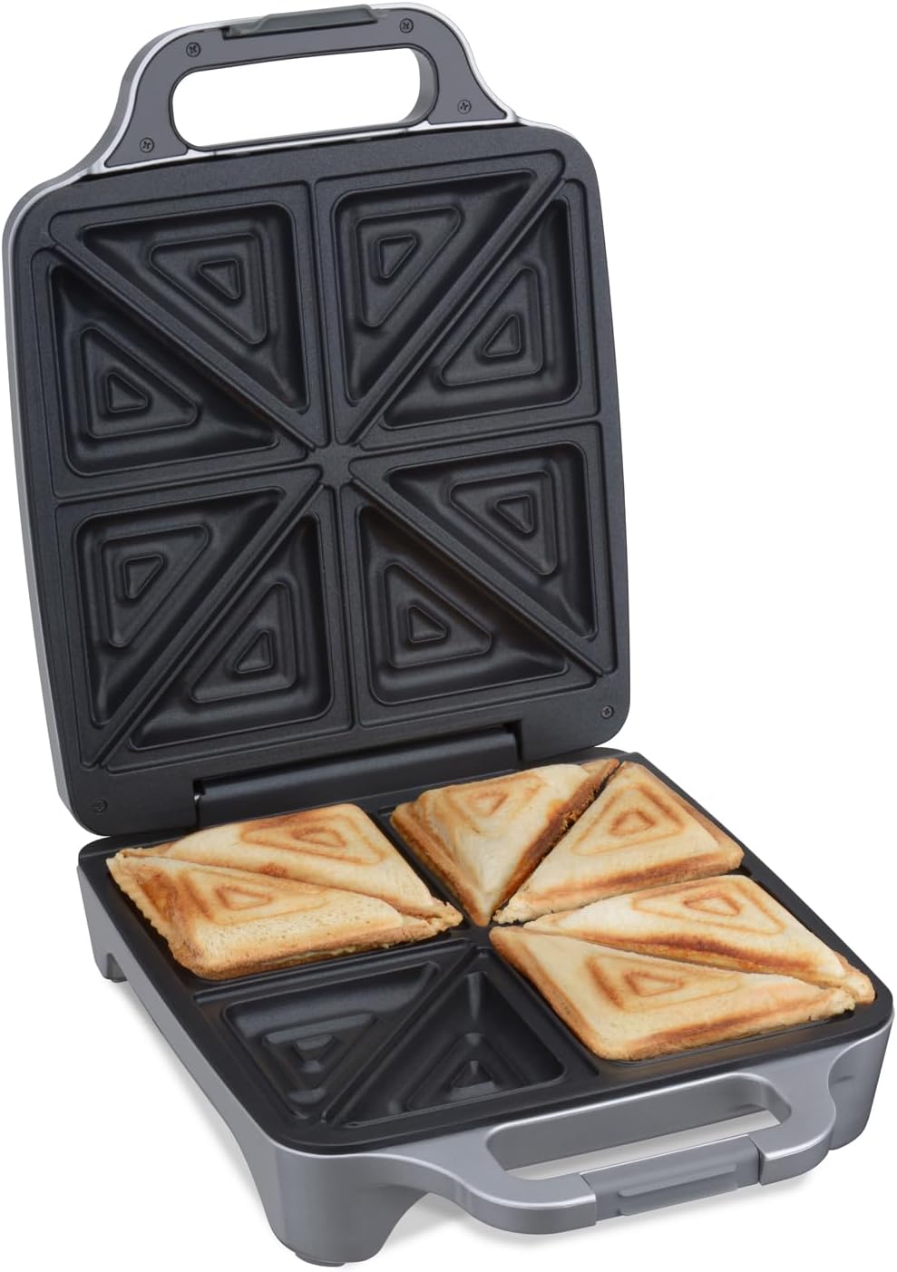 Cloer - croque-monsieur XXL 4 sandwiches, 1800W, argenté, 6269