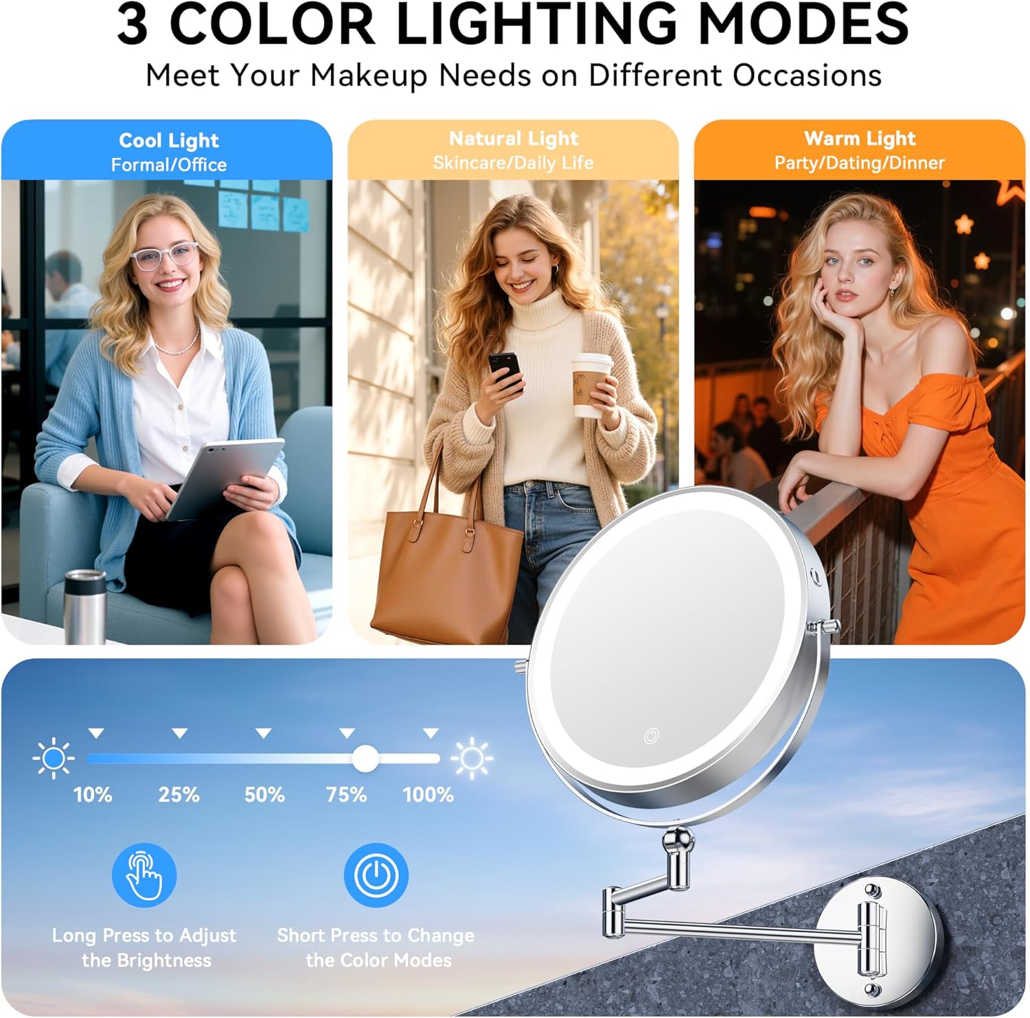 Auxmir - miroir mural double face 9